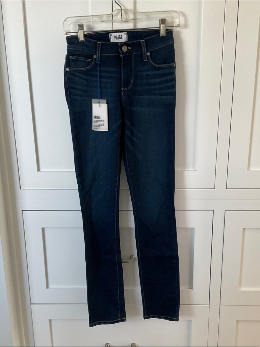 PAIGE Indigo Skinny Jeans - Dark Blue Wash